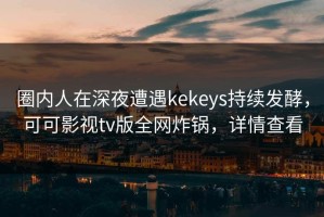 圈内人在深夜遭遇kekeys持续发酵，可可影视tv版全网炸锅，详情查看