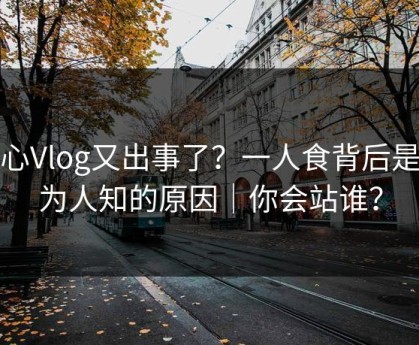 糖心Vlog又出事了？一人食背后是不为人知的原因｜你会站谁？
