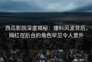 西瓜影院深度揭秘：爆料风波背后，网红在后台的角色罕见令人意外